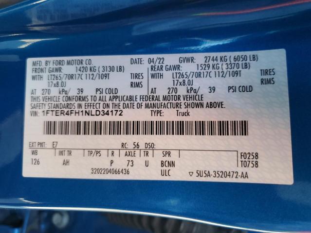 2022 FORD RANGER XL - 1FTER4FH1NLD34172