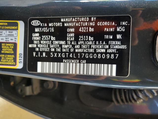 VIN 5XXGT4L17GG080987 2016 KIA Optima, LX no.12