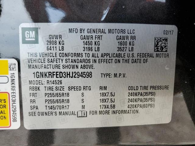 2017 CHEVROLET TRAVERSE L - 1GNKRFED3HJ294598