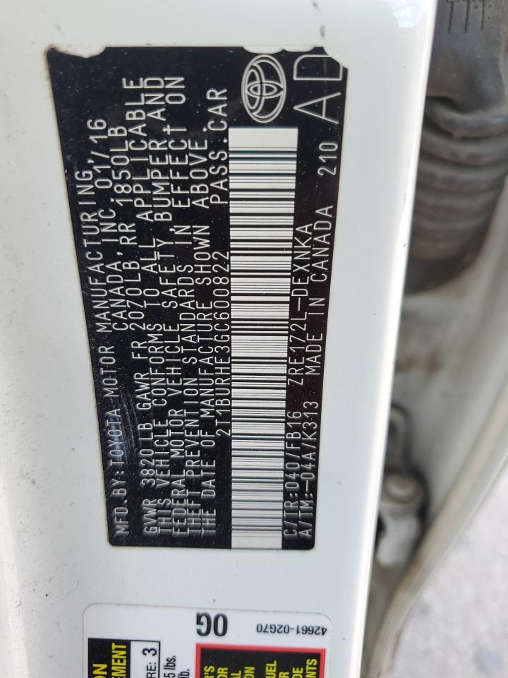 Lot #3310360951 2016 TOYOTA COROLLA L