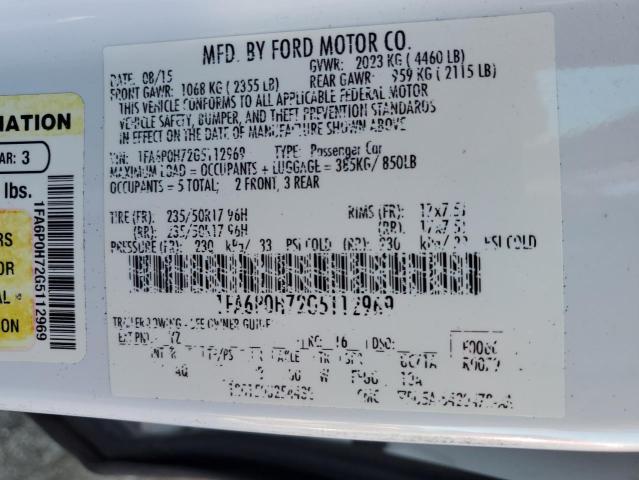 2016 FORD FUSION SE - 1FA6P0H72G5112969