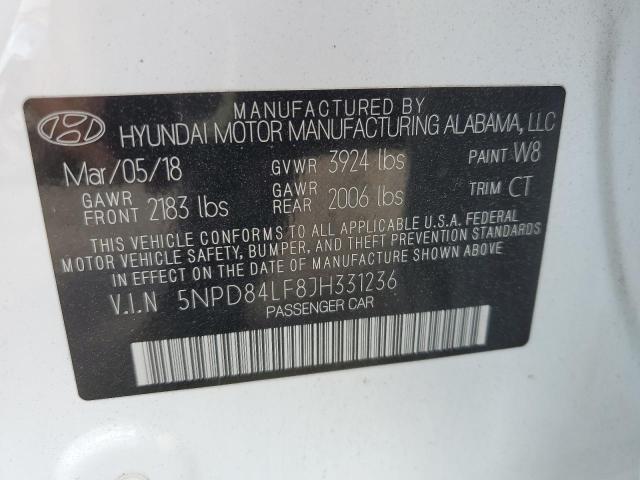 VIN 5NPD84LF8JH331236 2018 Hyundai Elantra, Sel no.12