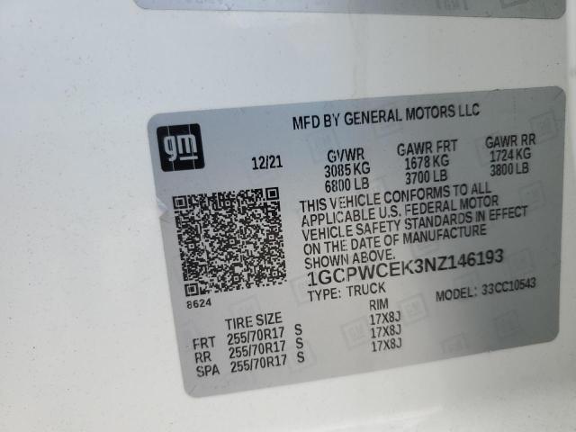 2022 CHEVROLET SILVERADO - 1GCPWCEK3NZ146193