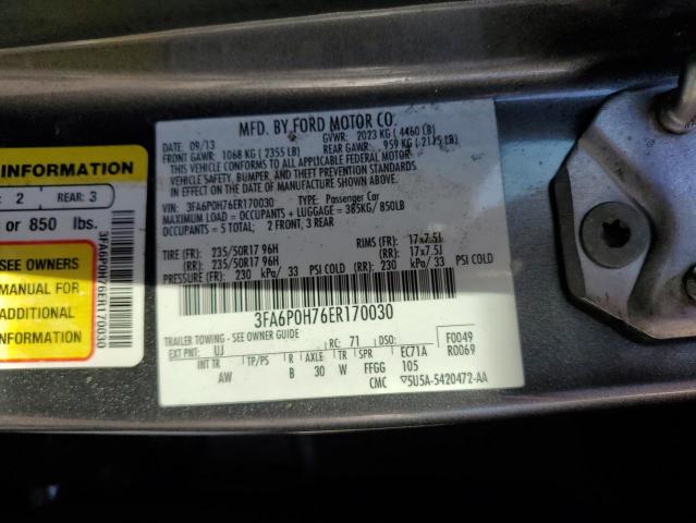 VIN 3FA6P0H76ER170030 2014 Ford Fusion, SE no.12