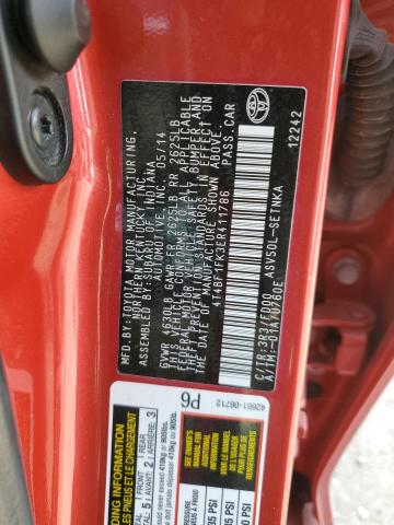 VIN 4T4BF1FK3ER411786 2014 Toyota Camry, L no.12