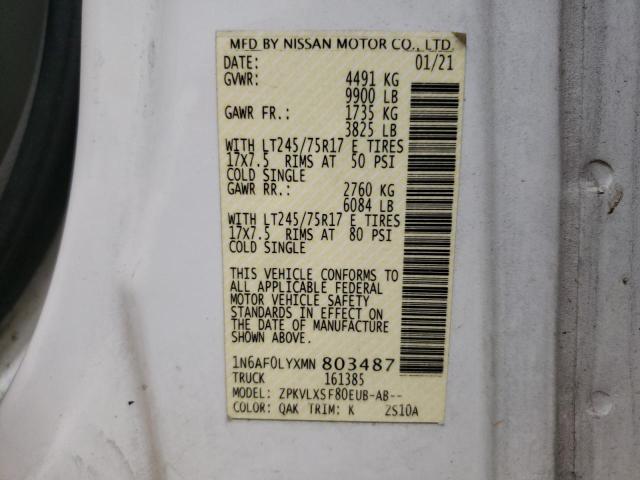 2021 NISSAN NV 2500 SV - 1N6AF0LYXMN803487