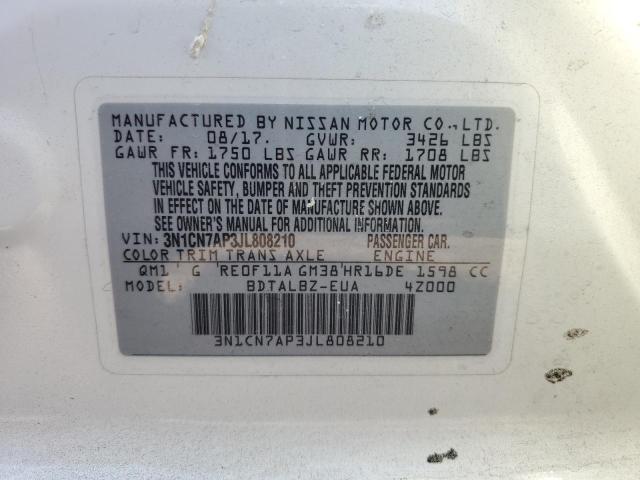2018 NISSAN VERSA S - 3N1CN7AP3JL808210