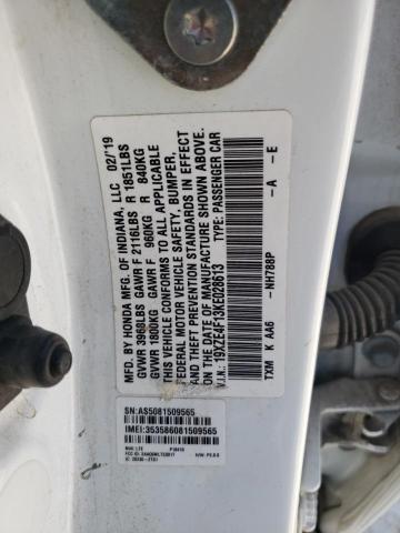 2019 HONDA INSIGHT LX 19XZE4F13KE028613