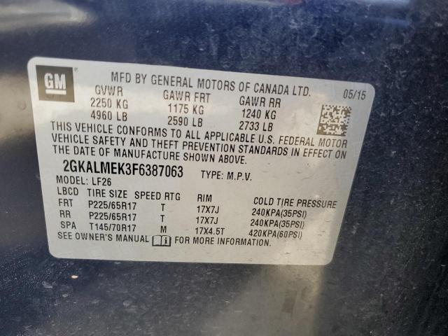 VIN 2GKALMEK3F6387063 2015 GMC Terrain, Sle no.12