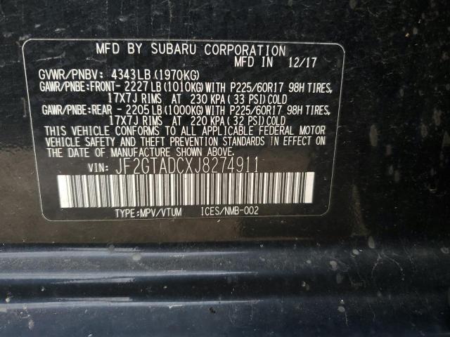 2018 SUBARU CROSSTREK - JF2GTADCXJ8274911