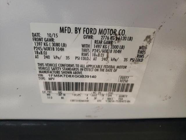 2016 FORD EXPLORER X 1FM5K7D8XGGB39140  68741684