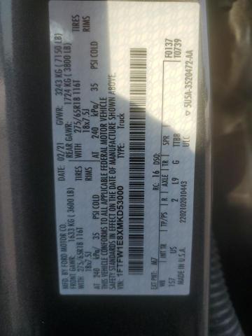 2021 FORD F150 SUPER - 1FTFW1E8XMKD53000