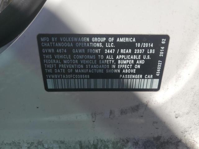 2015 VOLKSWAGEN PASSAT SE - 1VWBV7A30FC038568