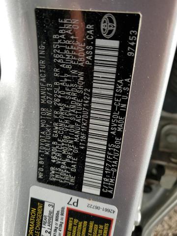 VIN 4T1BF1FK7DU714272 2013 Toyota Camry, L no.12