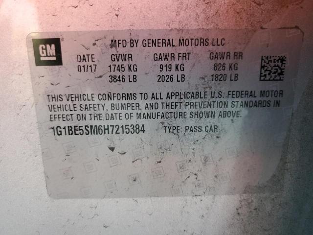 2017 CHEVROLET CRUZE LT - 1G1BE5SM6H7215384