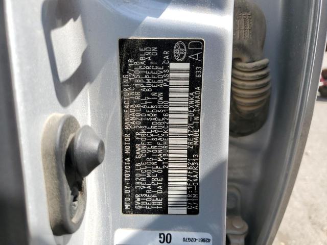 2019 TOYOTA COROLLA L - 2T1BURHE0KC226100