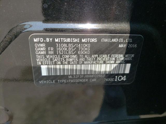 2017 MITSUBISHI MIRAGE G4 - ML32F3FJ8HHF07563