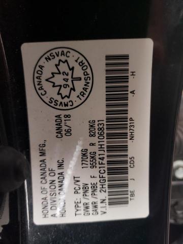 2018 HONDA CIVIC EX - 2HGFC1F41JH106831