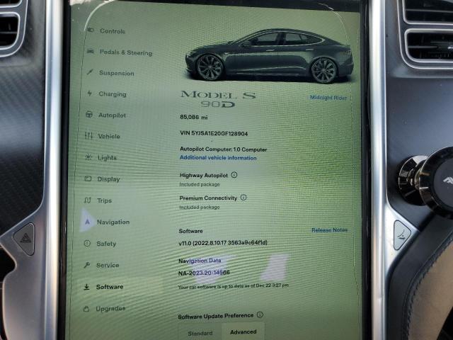 2016 TESLA MODEL S - 5YJSA1E20GF128904