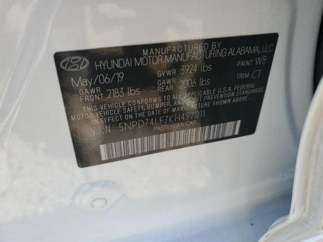 2019 HYUNDAI ELANTRA SE - 5NPD74LF7KH497011