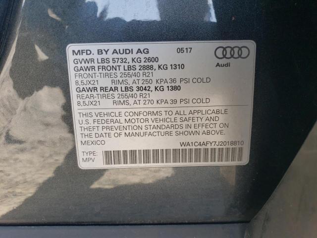 2018 AUDI SQ5 PRESTI WA1C4AFY7J2018810