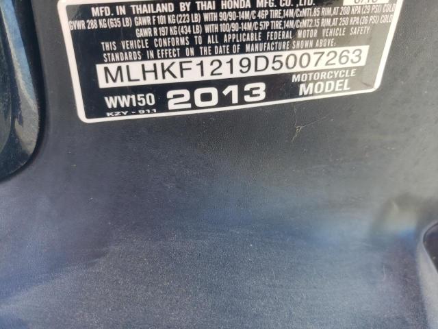 2013 HONDA PCX 150 - MLHKF1219D5007263