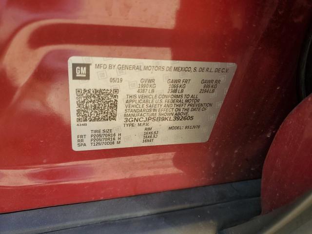 2019 CHEVROLET TRAX 1LT - 3GNCJPSB9KL392605