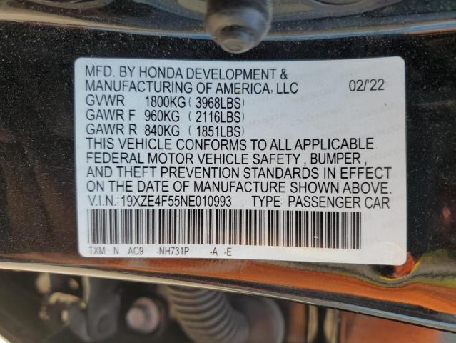 VIN 19XZE4F55NE010993 2022 Honda Insight, EX no.12