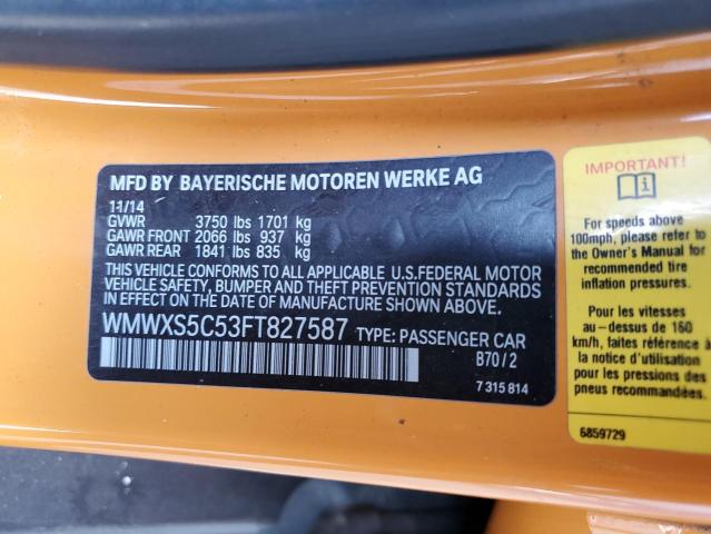2015 MINI COOPER - WMWXS5C53FT827587