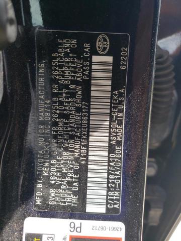 VIN 4T1BF1FKXEU863177 2014 Toyota Camry, L no.13