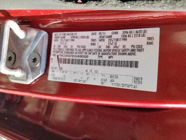 2016 FORD ESCAPE SE - 1FMCU0G72GUA90920