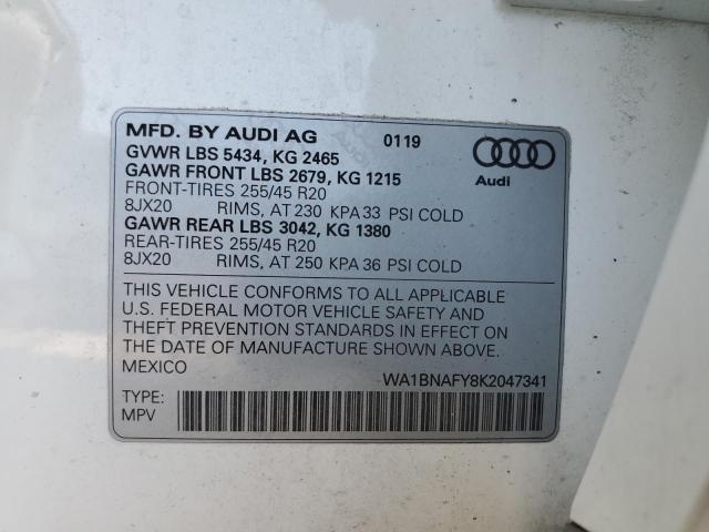 VIN WA1BNAFY8K2047341 2019 Audi Q5, Premium Plus no.14