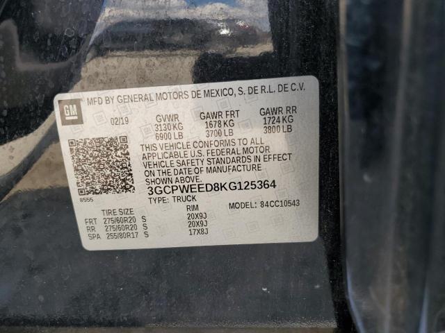 2019 CHEVROLET SILVERADO - 3GCPWEED8KG125364