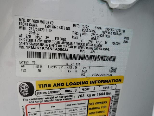 2022 FORD EXPEDITION - 1FMJK1KT6NEA58034