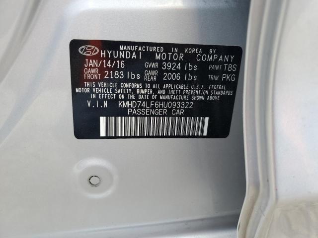 2017 HYUNDAI ELANTRA SE - KMHD74LF6HU093322