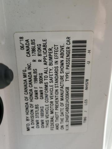 2018 HONDA CIVIC LX - 2HGFC4B02JH306458