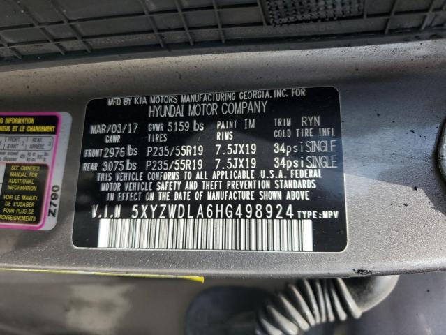 2017 HYUNDAI SANTA FE S - 5XYZWDLA6HG498924