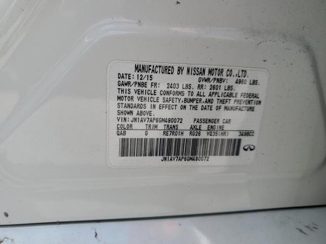 2016 INFINITI Q50 HYBRID JN1AV7AP6GM490072