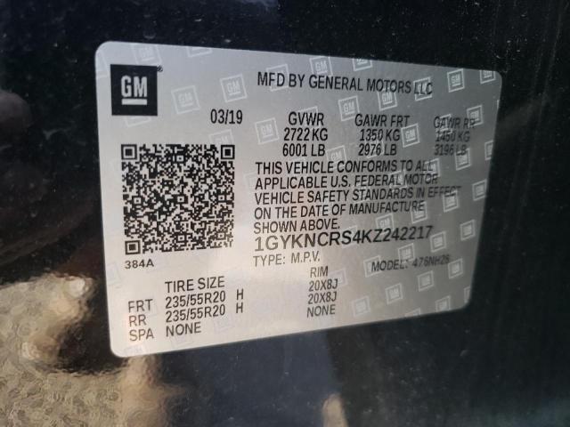 2019 CADILLAC XT5 LUXURY - 1GYKNCRS4KZ242217