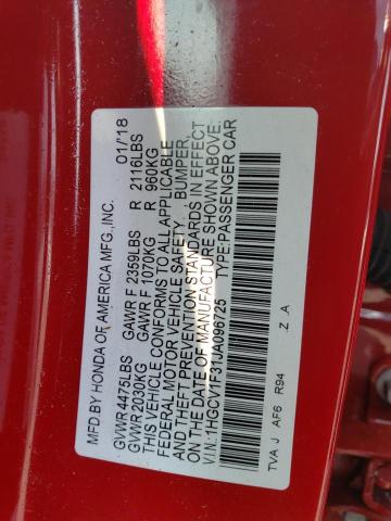2018 HONDA ACCORD SPO - 1HGCV1F31JA096725