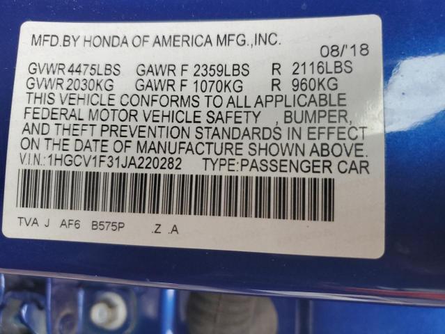2018 HONDA ACCORD SPO - 1HGCV1F31JA220282