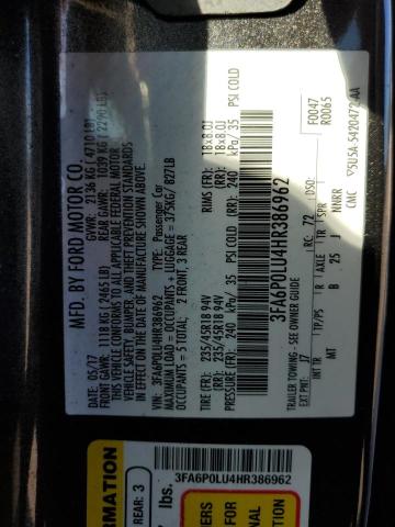 VIN 3FA6P0LU4HR386962 2017 Ford Fusion, Se Hybrid no.13