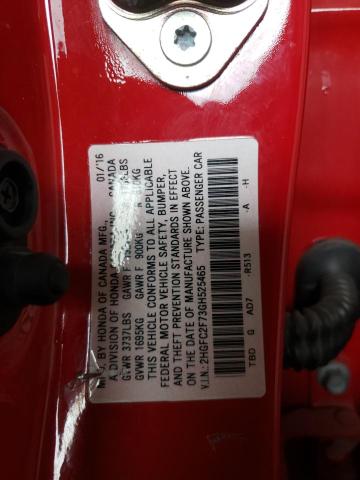 2016 HONDA CIVIC EX - 2HGFC2F73GH525465