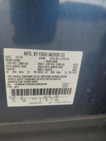 2019 FORD EXPLORER X - 1FM5K7D83KGA92249