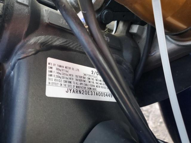 2007 YAMAHA YZFR1 JYARN20E37A005449