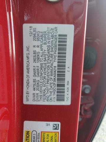 VIN 1HGCV2F39KA004218 2019 HONDA ACCORD no.11