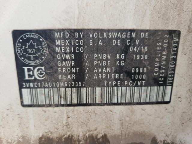 2016 VOLKSWAGEN GOLF SPORT - 3VWC17AU1GM523357