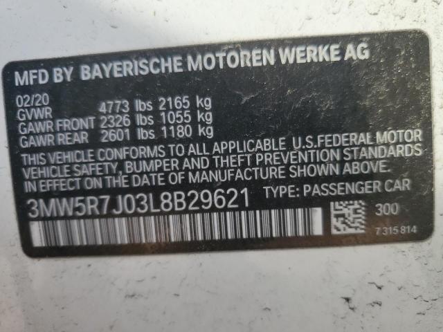 2020 BMW 330XI - 3MW5R7J03L8B29621