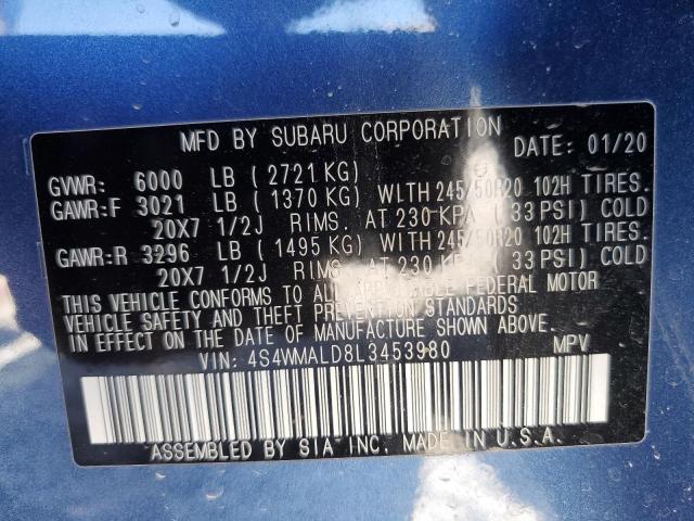 2020 SUBARU ASCENT LIM - 4S4WMALD8L3453980