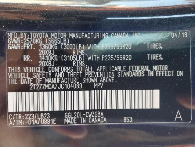 2018 LEXUS RX 350 BAS - 2T2ZZMCA7JC104089